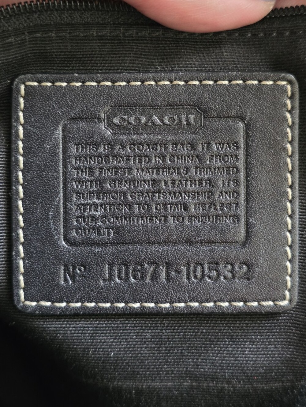 Coach 10532 Hamptons Signature Jacquard Satchel Black Leather Y2K - Picture 14 of 16